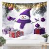 Jejeloiu Pink Christmas Tapestry Small  Kids Snowy Xmas Landscape Wall Art Winter Scene Wall Hanging Blanket Microfiber