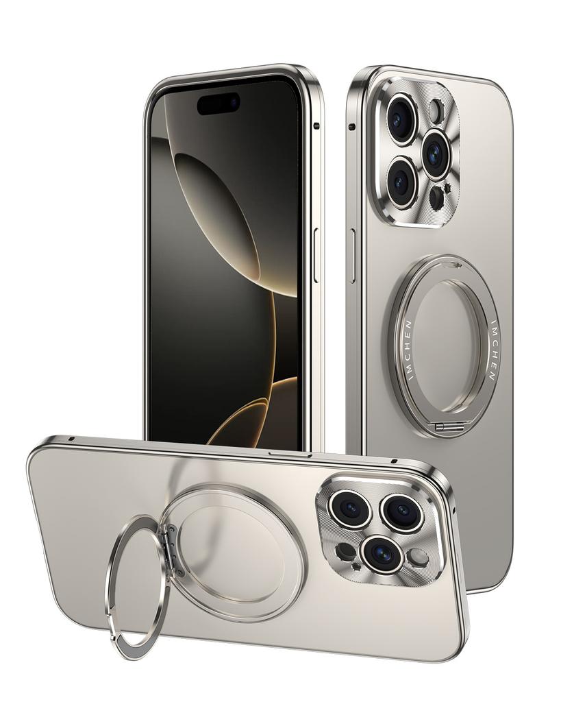 The new metal magnetic 360 rotating bracket is suitable for Apple 16Promax mobile phone case iPhone16Pro.