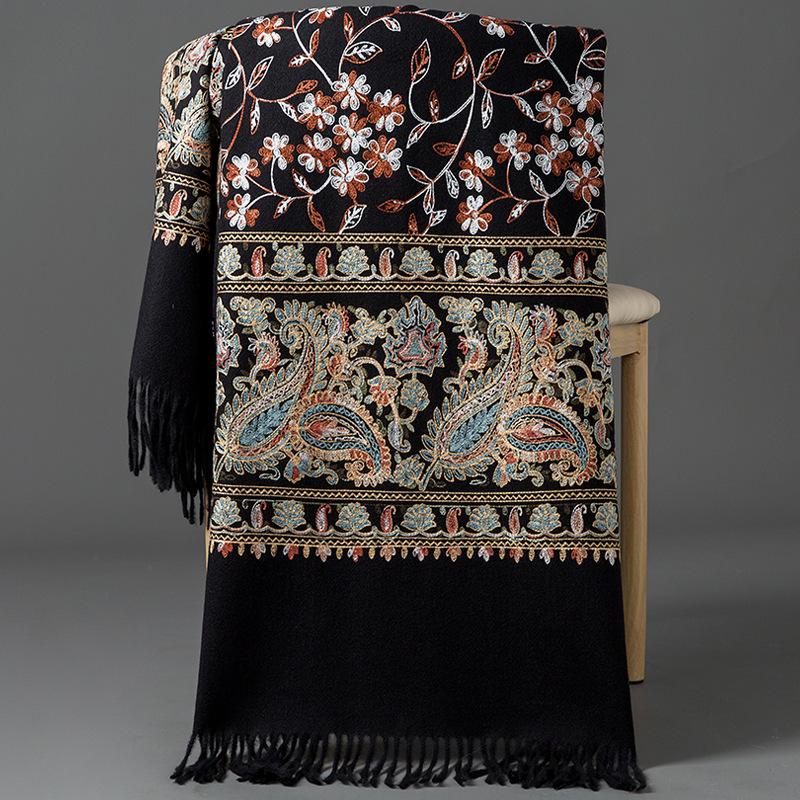 70 * 200cm Autumn And Winter New Women'S Solid Color Versatile Simple Tassel Imitation Cashmere Double-Sided Scarf Warm Scarf Atmosphere Shawl