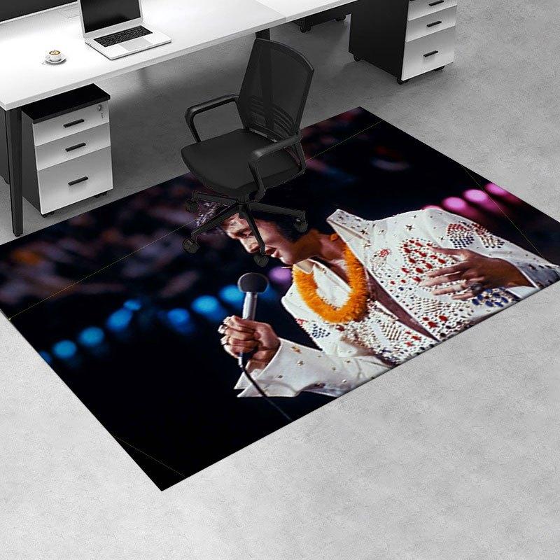 "Elvis Presley Inspired White Jacket with Gold Beads - Rock Star Costume"Office Mat Perfect for Home Decor Office Desk Chair Rugs Chair Carp