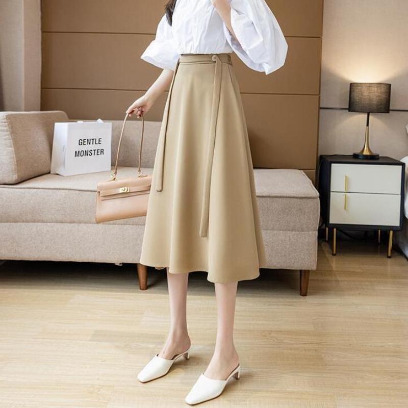 Half-length Skirt Women's Mid-length Chiffon Summer New Irregular Fashion High-waisted A-line Small Skirt