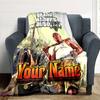 1pc Personalized Name GTA Blanket, Gift, for Men and Women, Soft Blanket, Good for Sofa Bed Couch Travel, Lightweight Flannel Blanket