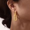 Paperclip Oval Drop Dangle Earrings, Stainless Steel Chain Chunky Loop Hoop Earrings for Women,Trendy Geometric Jewelry Gift