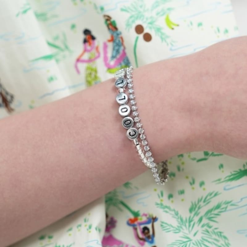 BONBEAU Cool Summer My Initial Beads Bracelet Bongbo Color Initial Bead Banding Bracelet