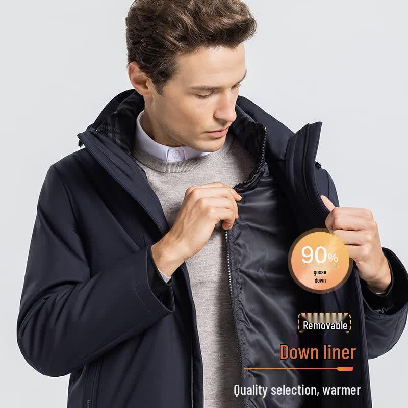 Shanshan Men's 3-in-1 Detachable Goose Down Parka