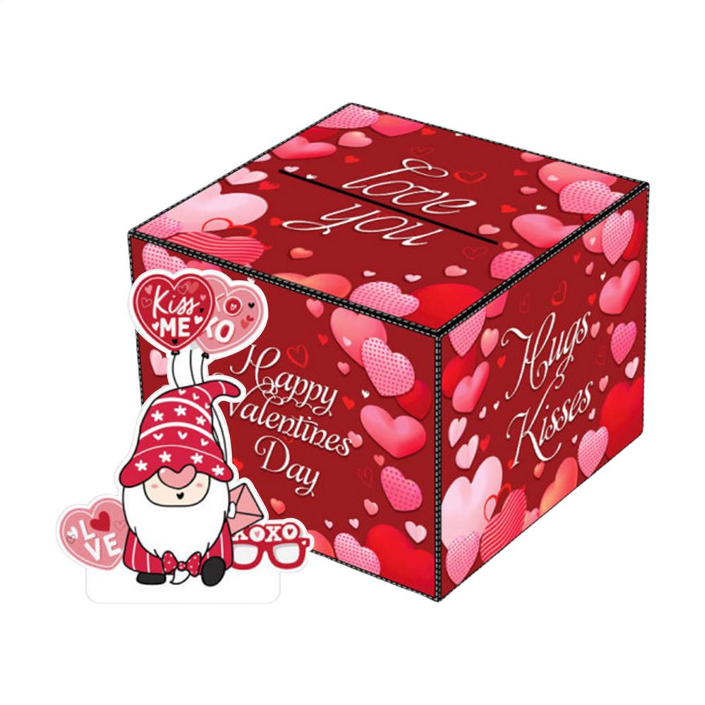 Valentine's Day Money Box Love And Gnomes Theme Valentine's Day Money Draw Box Reusable Paper Valentine's Day Money Pull Box For