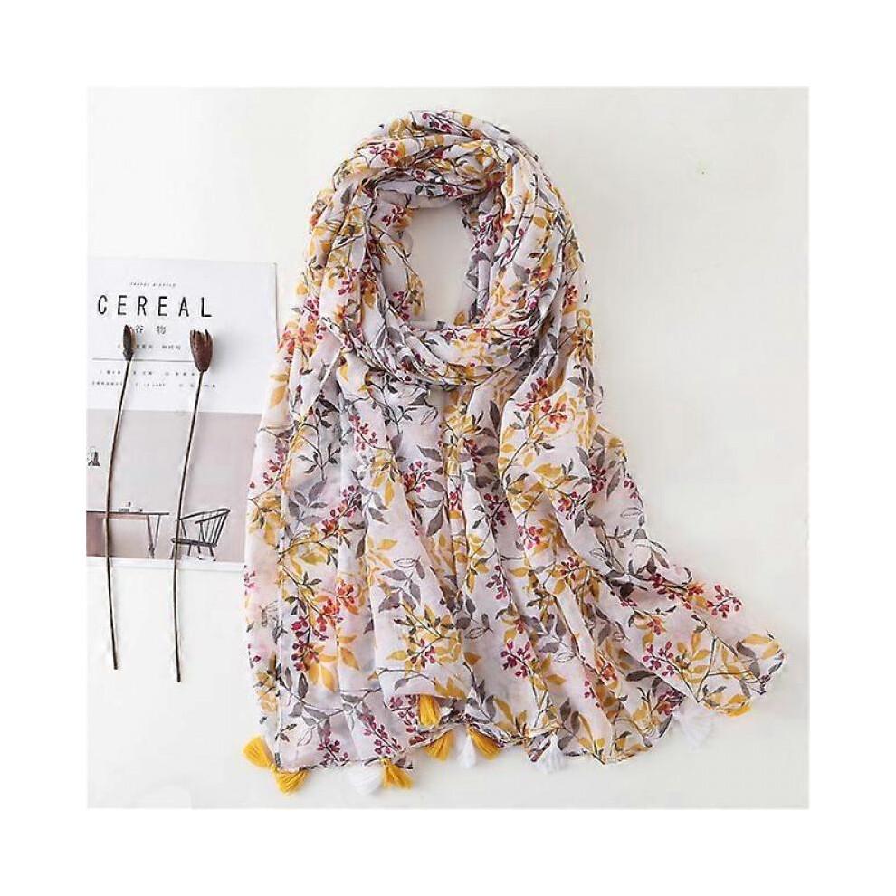 (19)Design Brand Women Scarf Fashion Print Cotton Warm Shawl Muslim Scarves Hijabs Lady Pashmina Bandana Tassel Beach Shawls Foulard
