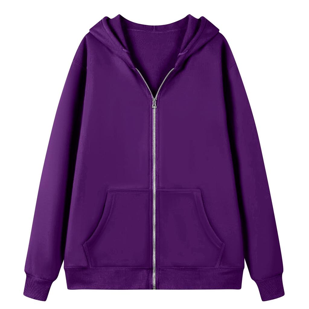 Sudaderas de Mujer de Color Sólido con Cremallera Tops Chaqueta Casual Diaria