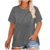 BITCED Women's Fashion Casual Solid Color Print Short Sleeve O-Neck Blouses & Shirts