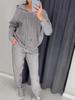 2024 Spring & Autumn Women's Casual Rhinestone Hooded Sweatshirt Sports Set