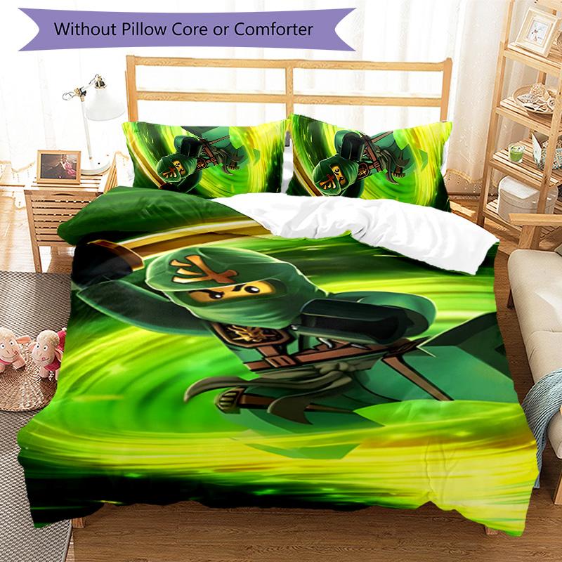 Ninja 3pcs Bedding Set Duvet Cover Closure Includes 1 Duvet Cover & 2 Pillowcases for All Seasons Bedroom Home Dorm Decor