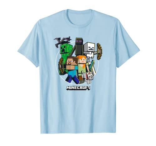 Minecraft Character Group Circle Logo T-Shirt