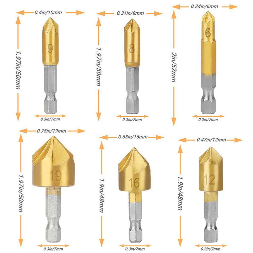 26pcs Woodworking Chamfer Drilling Tools Kit High-speed Steel Multiple Sizes Drill Bit For Wood Metal Plastic
