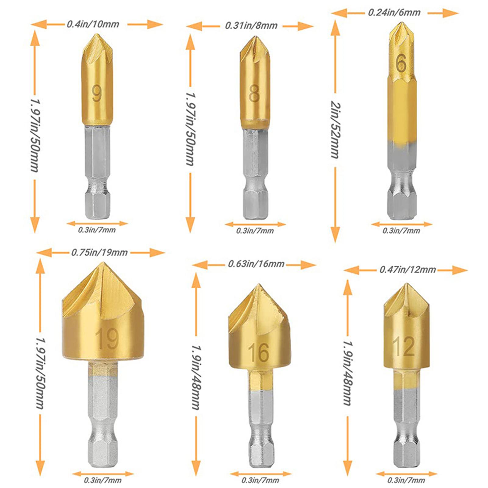 26pcs Woodworking Chamfer Drilling Tools Kit High-speed Steel Multiple Sizes Drill Bit For Wood Metal Plastic