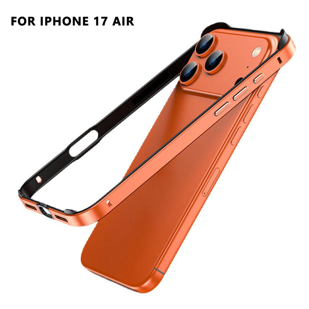 

Розкішний металевий бамперний чохол для телефону зі сплаву для iPhone 17 Air 17 Pro Max 17 Pro Силіконова підкладка Кутові накладки Протиударний каркас