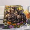 1PC Tropical Floral Art Print FlAannel Blanket, High quality Comfortable for All Seasons, Home Decor, Warmth and Comfort