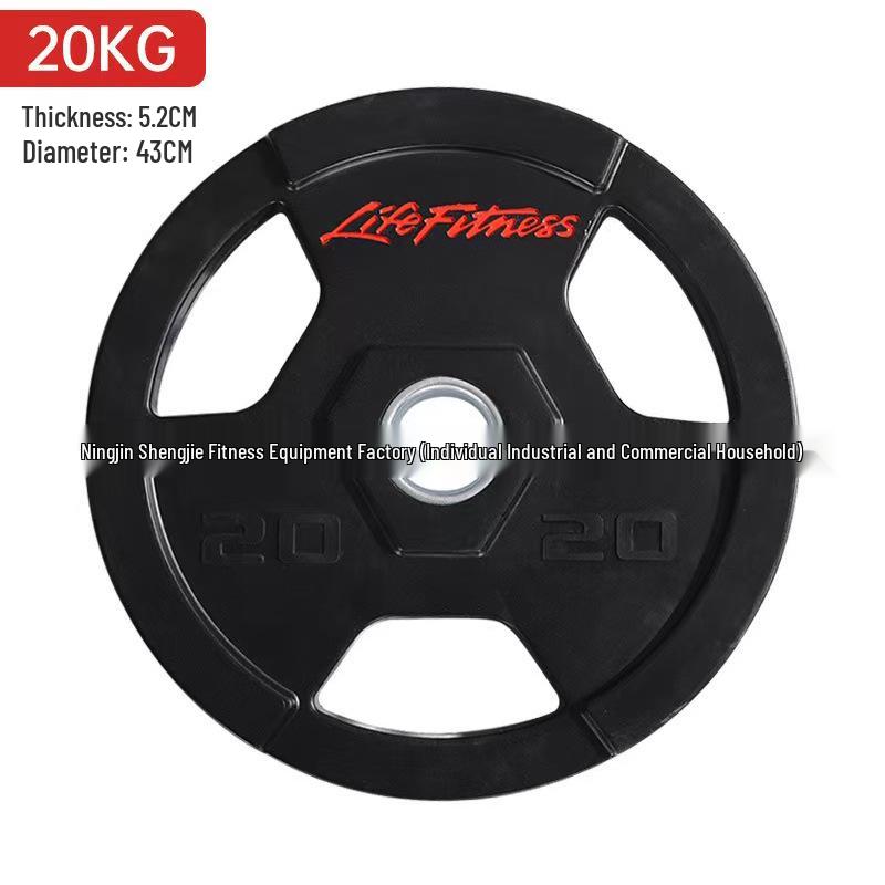 Rubber-Coated Olympic Barbell Plates 5kg/10kg - 5cm Grip Powerlifting/Dumbbell Weights