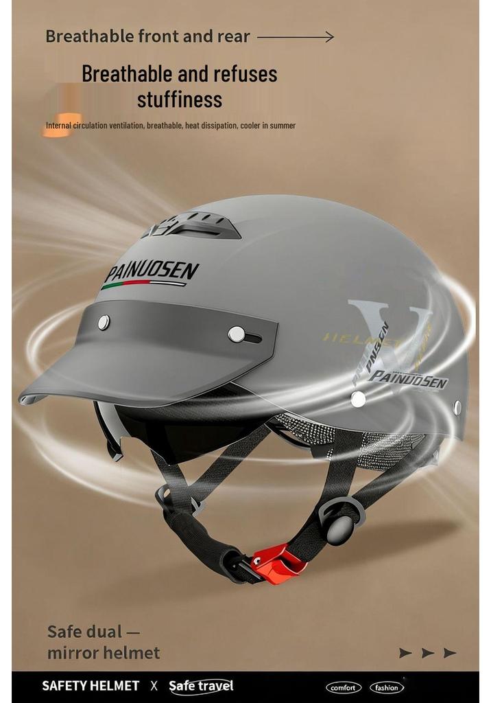 Unisex All-Season Electric Scooter & Motorcycle Helmet with Summer Sun Protection