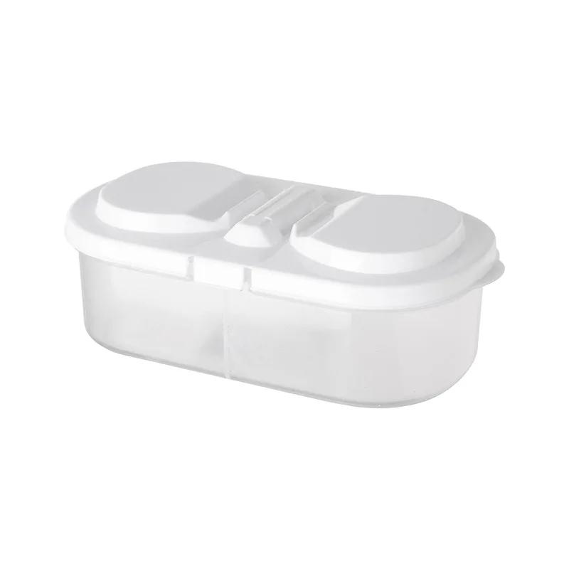 Dual Compartment Covered Kitchen Food and Miscellaneous Grain Sealed Jar Multifu Home Kitchen Refrigerator Plastic Storage Box