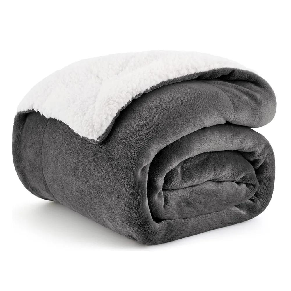Modern Simple Best-selling Sherpa Lamb Wool Blanket Four Season Universal Solid Color Double-layer Flannel Office Nap Blanket