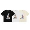 Rhude Style Cotton Graphic Tee Unisex Loose Fit Short Sleeve T-Shirt Casual Wear