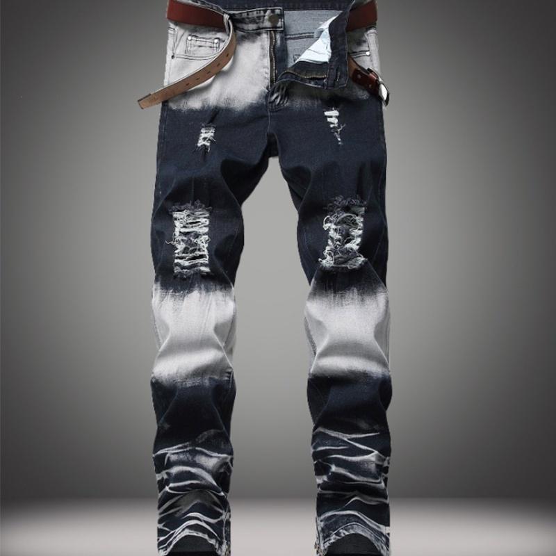 Buy 28-42 Mens Ripped Jeans Black 