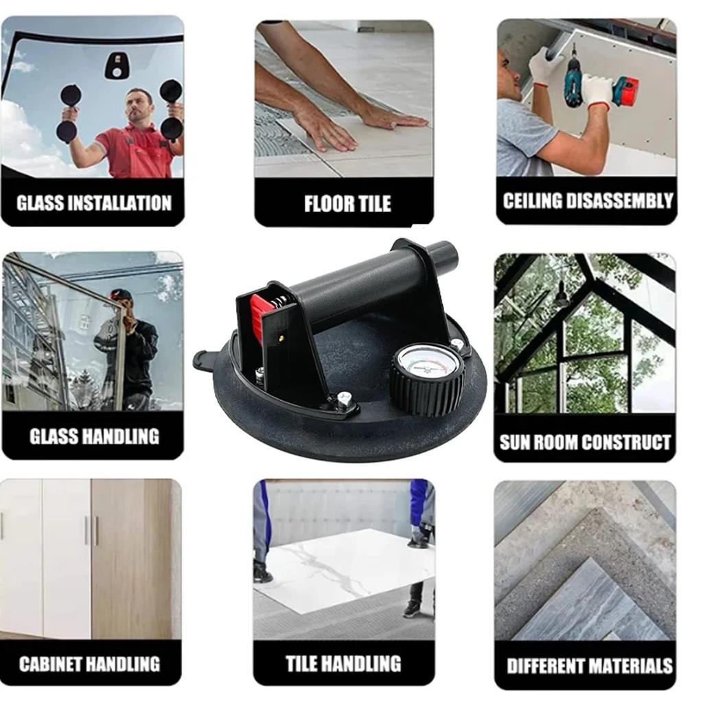 Neueste mit Manometer Vakuumsaugnapf 8 Zoll Schwerlast-Vakuumheber für Granitfliesen Glas Manuelles Heben Heben