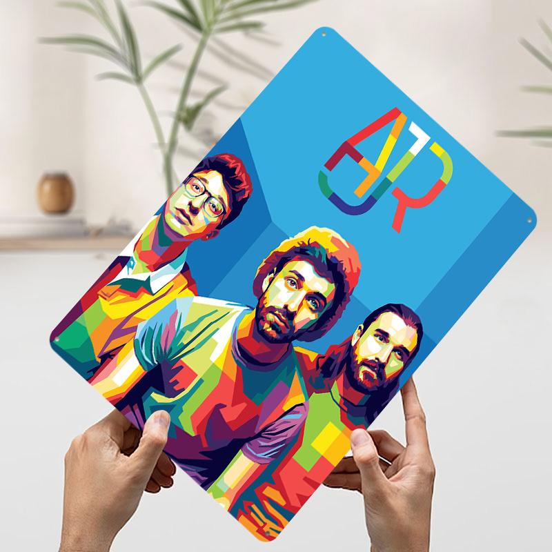 

AJR Band Pop Art Portrait Tinplate Poster Customized Wall Art Vintage Retro Metal Signs for House Decor Gaming Room Decoration 7.9x11.8In(20x30cm)