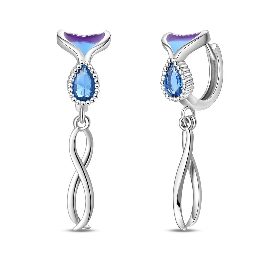 925 Silber Sexy Hängende Ohrringe Schmetterling Schleife Herz Blume Muschel Perle Edelstein Bling Set für Damen Ohrstecker Geschenk Feiner Schmuck