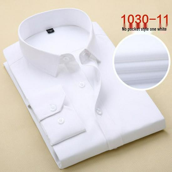 Pánská večerní košile s dlouhým rukávem, vlaštovkovým límcem a jednobarevným provedením pro svatby a fotoateliéry