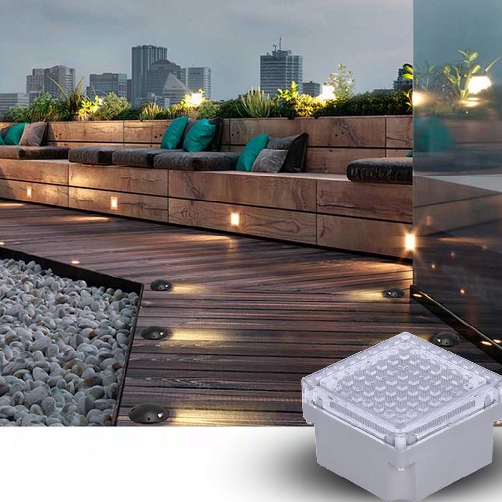 LED Solar Ground Light Outdoor Buried Lamp Landscape Lighting for Garden Walkway Pathway Solar Brick Light Solar Landscape Light