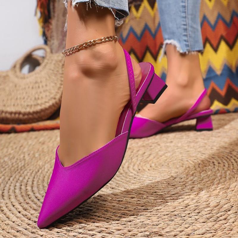 Summer Women Baotou Sandals Fashion 2025 Heels Pumps Female Silk Sexy PointedWomen's Shoes