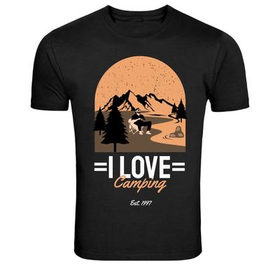 Ich liebe Camping Berglandschaft Vintage Grafik T-Shirt