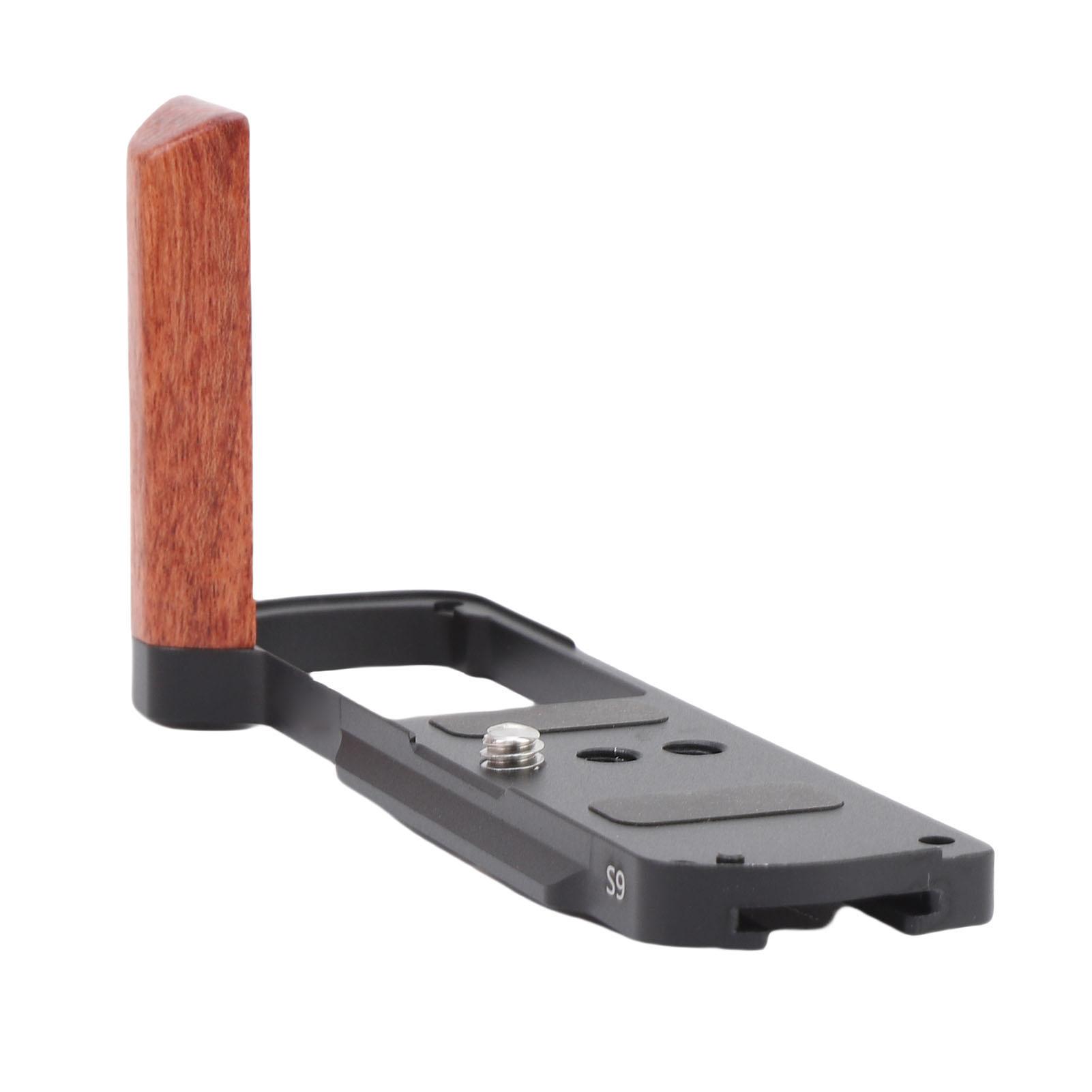 

L Shape Grip Fit for S9 Camera Wood Aluminum Alloy L Shape Handgrip with QR Plate 1/4 Inch Screw Hole