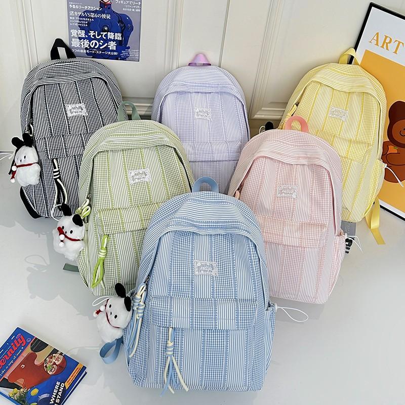 Schoolbag Korean ins Simple School Bag Junior High School Student Versatile Class Commuter Backpack Lightweight Large Capacity Travel Backpack