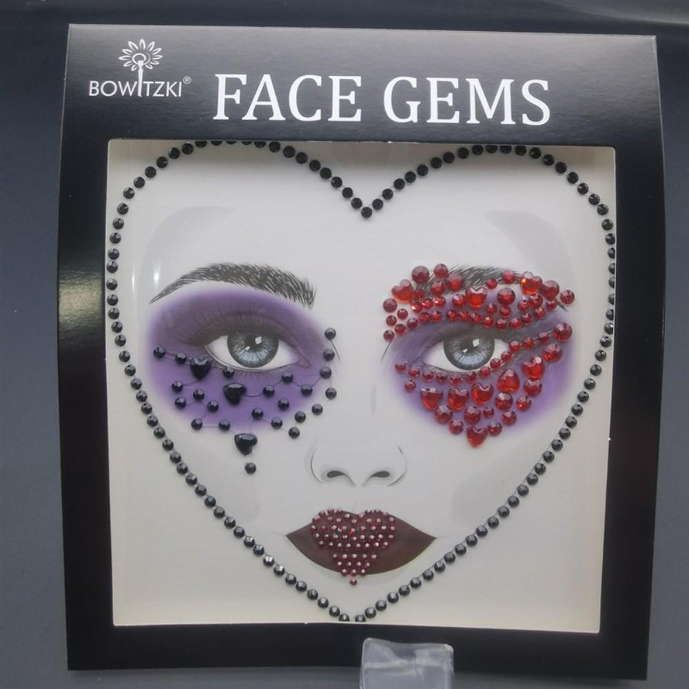 3D Resin Face Rhinestone Sticker Shiny Jewelry Face Sticker Halloween Fake Tattoo  Body Art