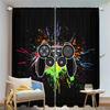 2Pcs Game Controller Curtains Colorful Graffiti Pattern Living Room Bedroom Sunshade Gaming Theme Decor Curtains
