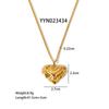 Gold Stainless Steel Pendant Necklace For Women Flower Pearl Charm Link Chain Choker
