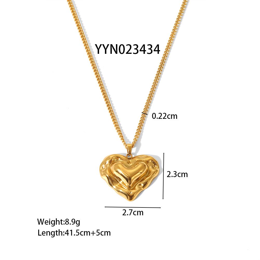 Gold Stainless Steel Pendant Necklace For Women Flower Pearl Charm Link Chain Choker