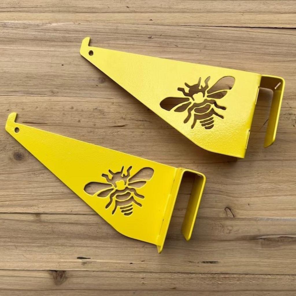 Bee Hive Stand, 2 pcs Bee Frame Holder, Yellow Stainless Steel Beehive Frame Perch, Beehive Inspection Bracket, Beekeeping Supplies