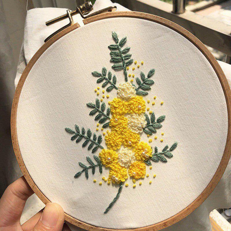 DIY 3D Embroidery Thread Starter Kit Fabric Set Cross Stitch Craft Cloth Tools