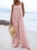 2024 Women's Ethnic Style Sleeveless Wide-Leg Button Jumpsuit