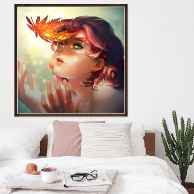 Peinture Diamant Dessin Animé Anime Fille Point de Croix Broderie Diamant Complète Mosaïque Diamant Décoration Intérieure