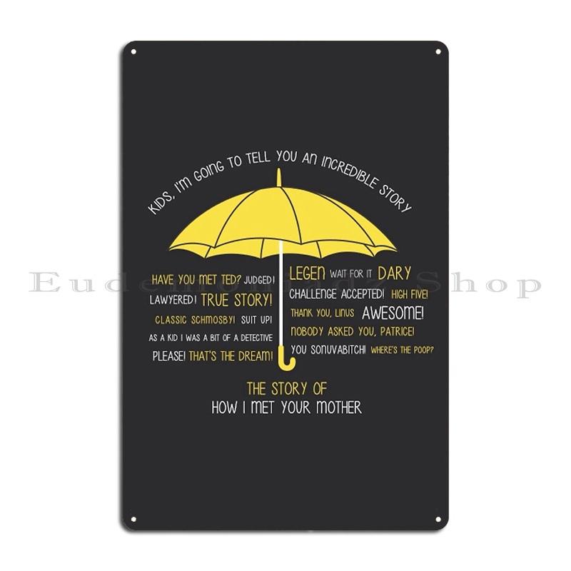 

How I Met Your Mother himym minimalist Umbrella Metal Plaque Poster Living Room Party Garage Wall Print Tin Sign Poster 40x30cm