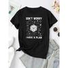 Europäische Größen Kreativer Englischer Mathe-Themen-Print Damen Freizeit-Sport-T-Shirt, Rundhalsausschnitt, Kurze Ärmel