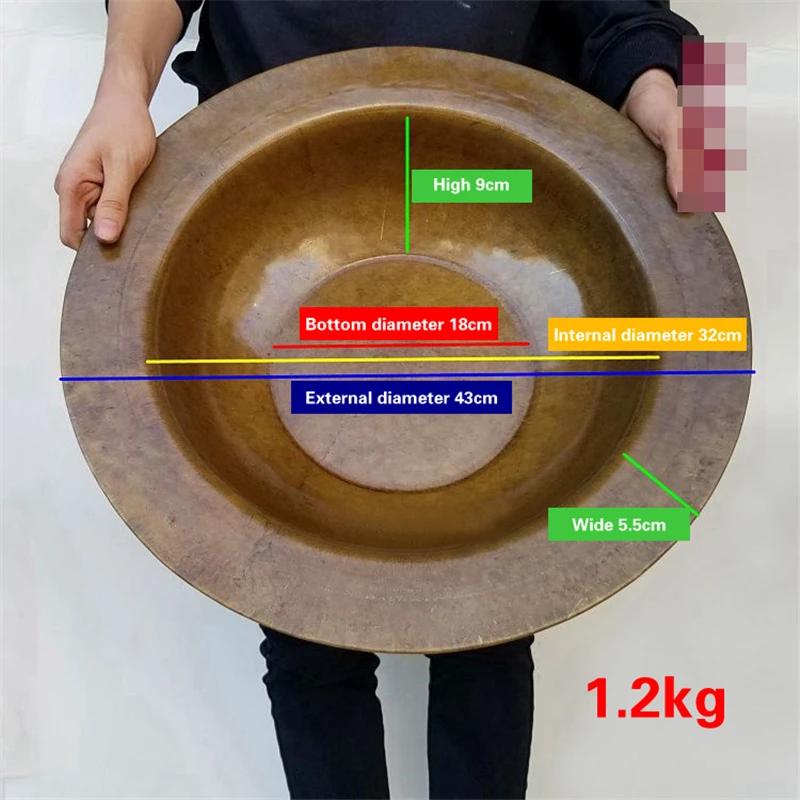 Pure Copper Handmade Thickened Brass Basin Old Copper Basin Carbon Furnace Wash Basin Chinese Wedding Washbasin Carbon Brazier