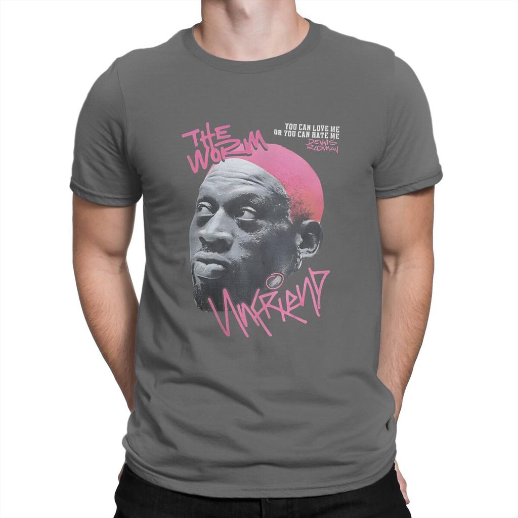 Dennis Rodman T-Shirts Men  Cool Cotton Tees Round Collar Short Sleeve T Shirts Party Clothes