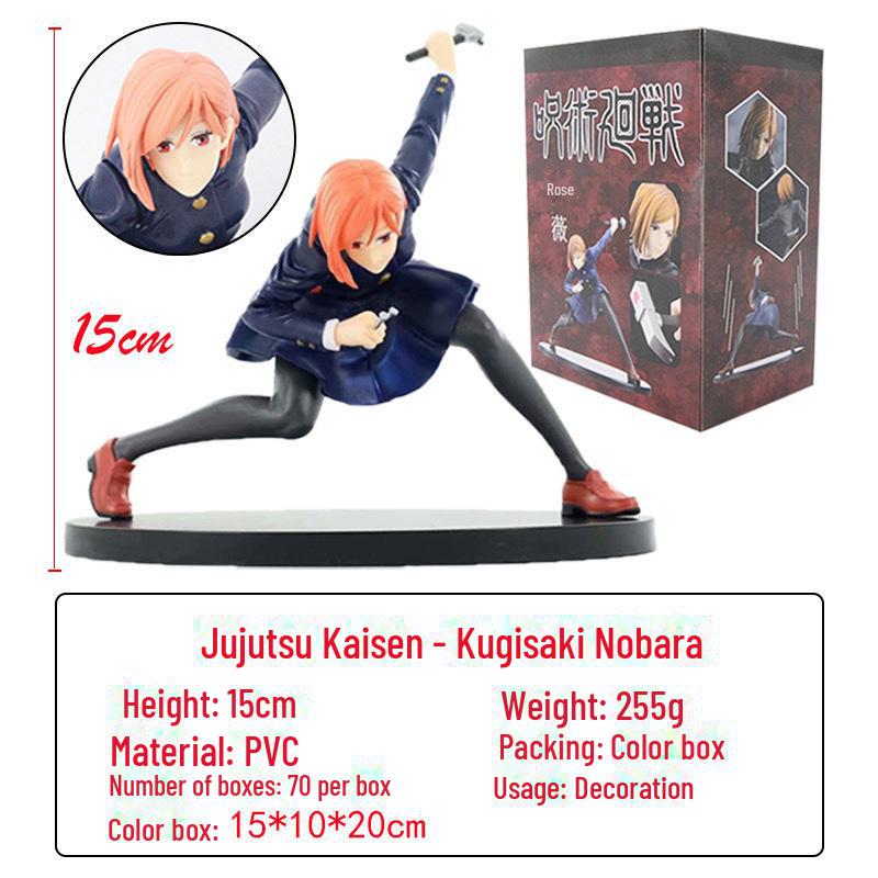 

Набір фігур дзюдзюцу Кайсен: Кугісакі Нобара, Годжо Сатору, Фушігуро Мегумі зі змінними головами, прикраси в коробках. Jujutsu Kaisen - Kugisaki Nobara