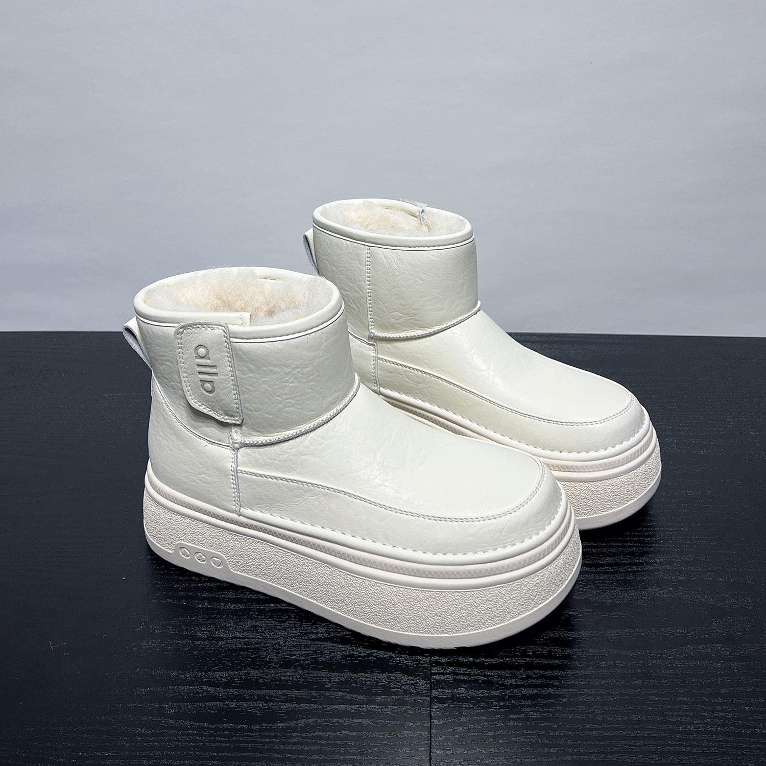 

см утолщенная подошва зимние сапоги женские зимние бархатные утолщенные теплые хлопковые туфли хорошо выглядят универсальные кожаные короткие сапоги 35