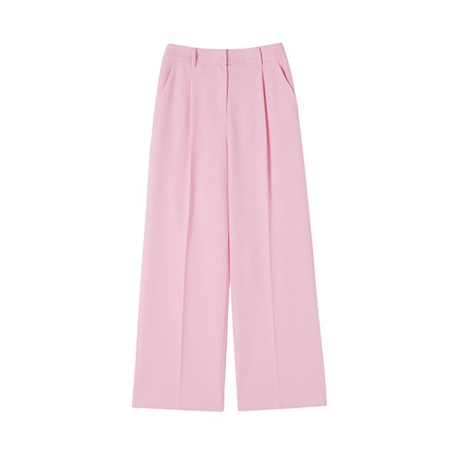 LAP Poly Single-Pleat Semi-Wide Pants Aq2Wp561